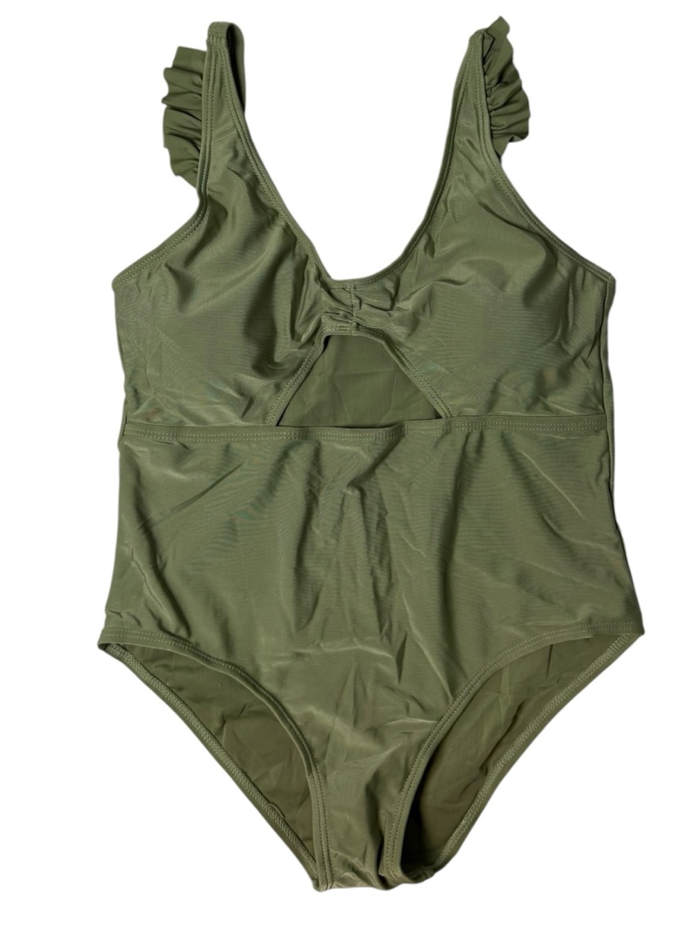 Girls Olive Green One Piece Swimsuit 13-14Y
